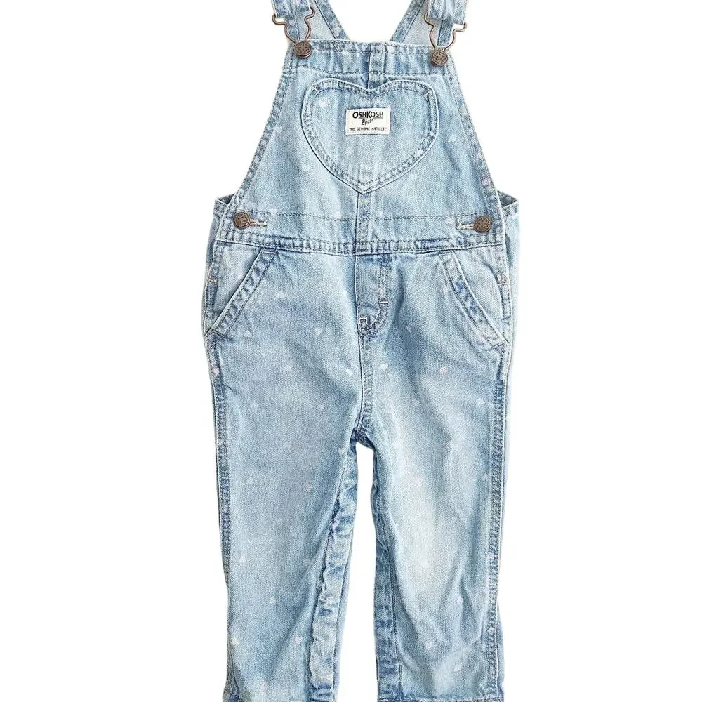 18M Oshkosh B'gosh heart denim overalls